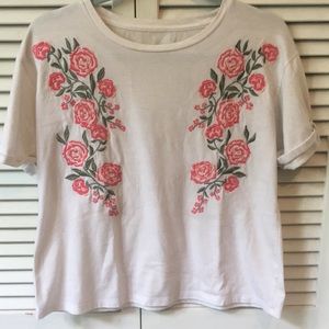 white embroidered Arizona t shirt